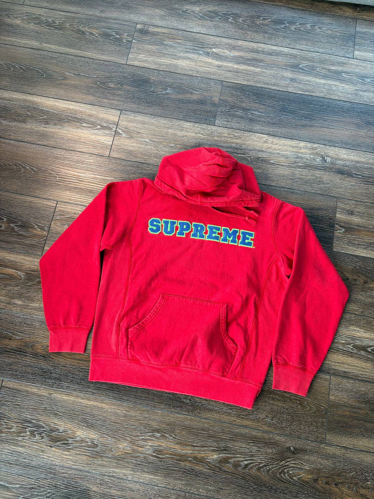 Supreme Cord Collegiate Logo Hoodie SS18 M