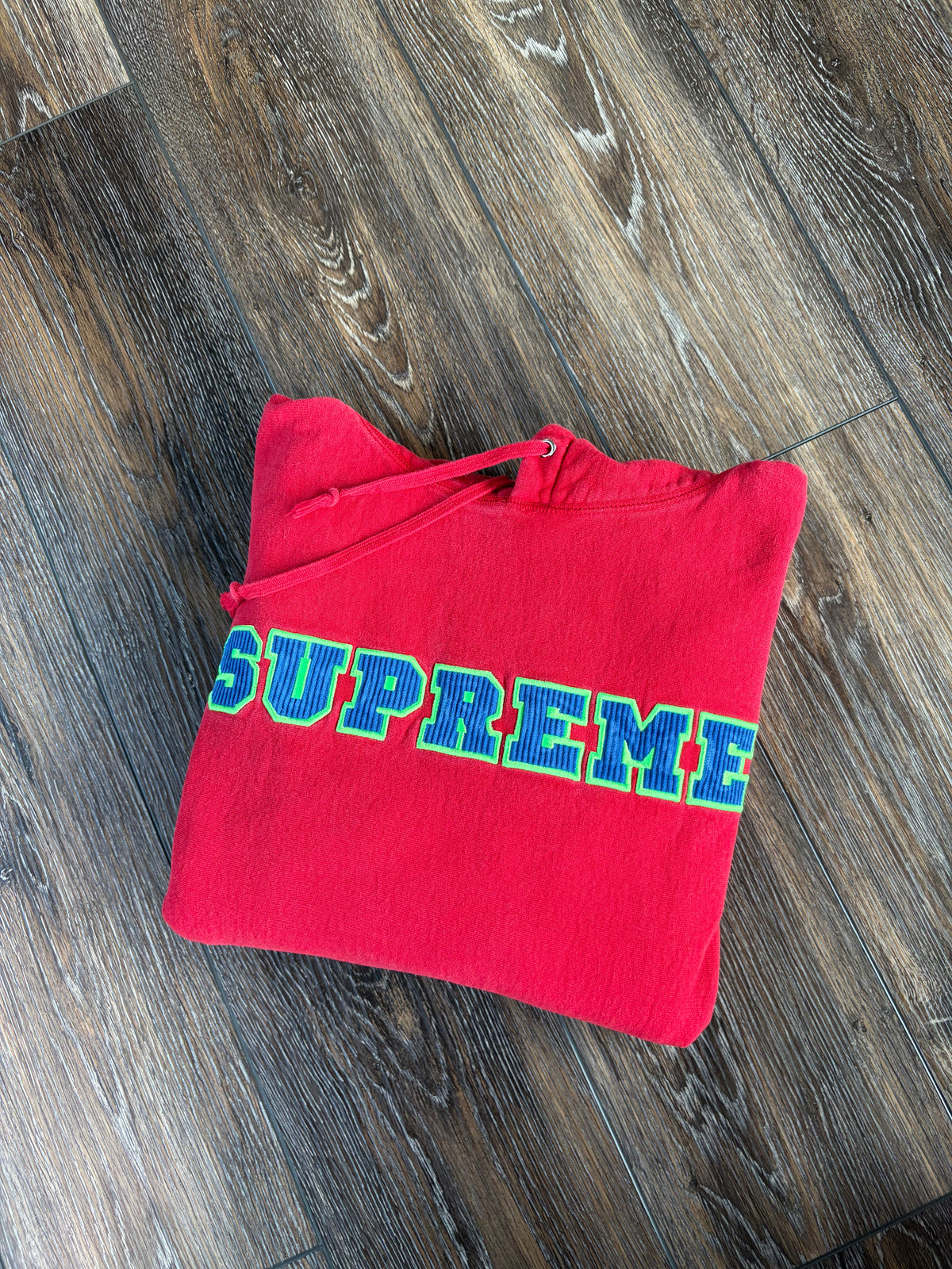 Supreme Cord Collegiate Logo Hoodie SS18 M